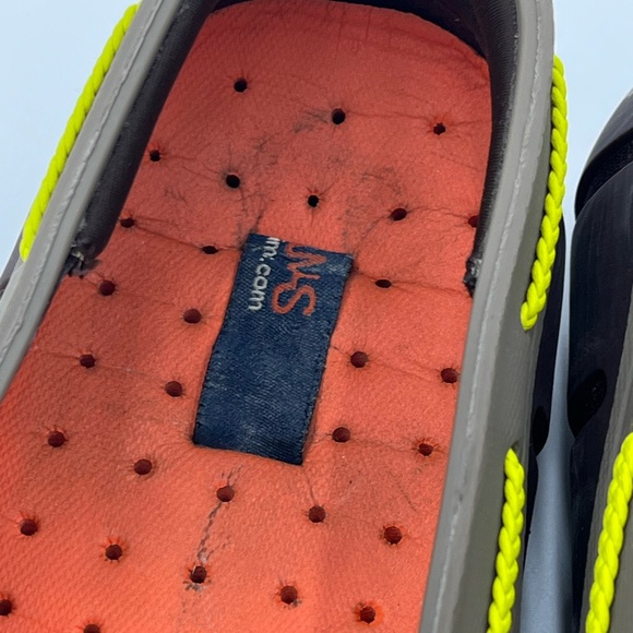 Swims Men's Olive Yellow Brown Boat Shoes - Picture 7 of 15